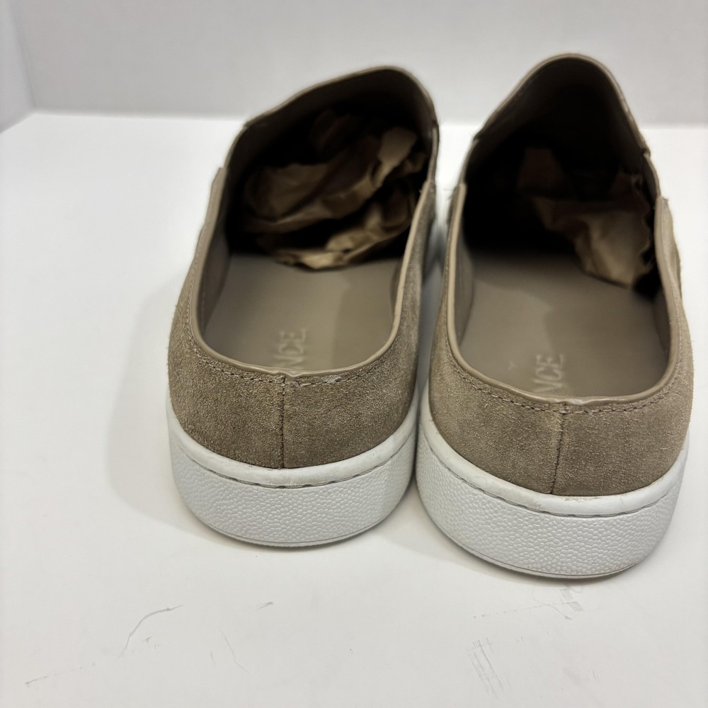 Vince Slip‎ On Suede Leather Shoes Womens Size 8 38 Beige Casual Flats Sneakers - Picture 10 of 14